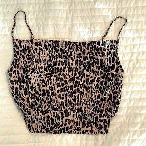 Urban Outfitters Leopard Crop top size Medium, adjustable straps